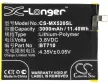 MeiZu BT710 helyettesítő mobiltelefon akkumulátor (Li-Polymer, 3.8V, 3000mAh / 11.4Wh) - Utángyártott