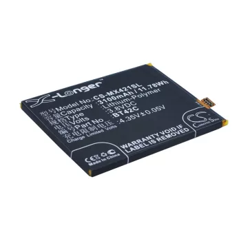   MeiZu BT42C helyettesítő mobiltelefon akkumulátor (Li-Polymer, 3.8V, 3100mAh / 11.78Wh) - Utángyártott