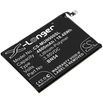   Xiaomi BN54 helyettesítő mobiltelefon akkumulátor (Li-Polymer, 3.85V, 4800mAh / 18.48Wh) - Utángyártott