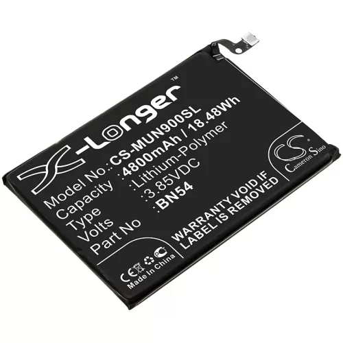 Xiaomi BN54 helyettesítő mobiltelefon akkumulátor (Li-Polymer, 3.85V, 4800mAh / 18.48Wh) - Utángyártott