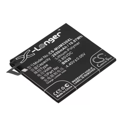 Xiaomi BN20 helyettesítő mobiltelefon akkumulátor (Li-Polymer, 3.85V, 2850mAh / 10.97Wh) - Utángyártott