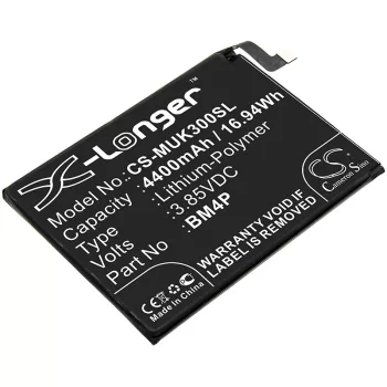   Xiaomi BM4P helyettesítő mobiltelefon akkumulátor (Li-Polymer, 3.85V, 4400mAh / 16.94Wh) - Utángyártott