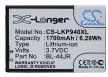 LG BL-44JR helyettesítő mobiltelefon akkumulátor (Li-ion, 3.7V, 1700mAh / 6.29Wh) - Utángyártott