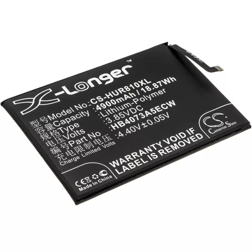 Huawei HB4073A5ECW helyettesítő mobiltelefon akkumulátor (Li-Polymer, 3.85V, 4900mAh / 18.87Wh) - Utángyártott