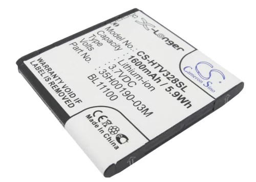 HTC BL11100 helyettesítő mobiltelefon akkumulátor (Li-ion, 3.7V, 1600mAh / 5.92Wh) - Utángyártott
