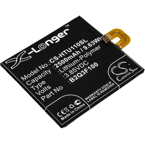 HTC B2Q3F100 helyettesítő mobiltelefon akkumulátor (Li-Polymer, 3.85V, 2500mAh / 9.63Wh) - Utángyártott