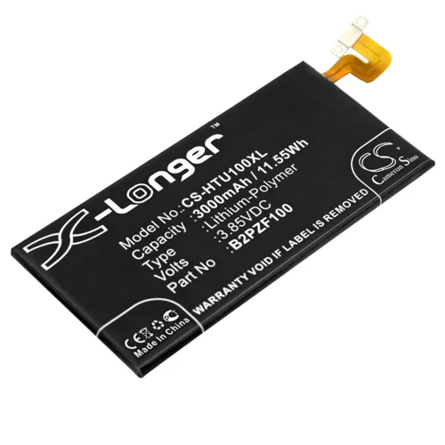 HTC B2PZF100 helyettesítő mobiltelefon akkumulátor (Li-Polymer, 3.85V, 3000mAh / 11.55Wh) - Utángyártott
