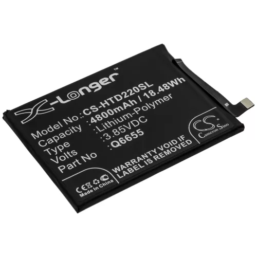 HTC Q6655 helyettesítő mobiltelefon akkumulátor (Li-Polymer, 3.85V, 4800mAh / 18.48Wh) - Utángyártott