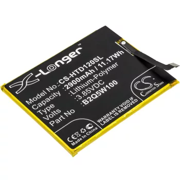   HTC B2Q5W100 helyettesítő mobiltelefon akkumulátor (Li-Polymer, 3.85V, 2900mAh / 11.17Wh) - Utángyártott