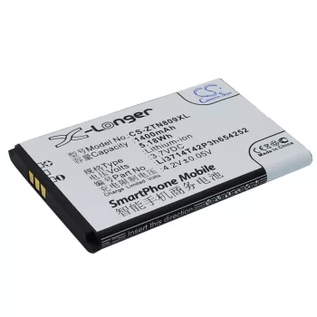  ZTE Li3714T42P3h654252 helyettesítő mobiltelefon akkumulátor (Li-ion, 3.7V, 1400mAh / 5.18Wh) - Utángyártott
