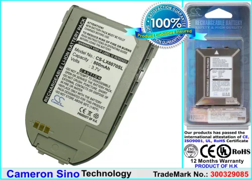 LG LG6070 készülékhez mobiltelefon akkumulátor (Li-ion, 3.7V, 800mAh / 2.96Wh) - Utángyártott