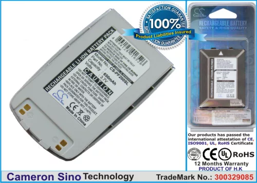 Pantech GF200 készülékhez mobiltelefon akkumulátor (Li-ion, 3.7V, 650mAh / 2.41Wh) - Utángyártott