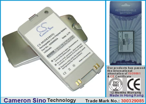 Mitac Mio 8380 készülékhez mobiltelefon akkumulátor (Li-Polymer, 3.7V, 1450mAh / 5.37Wh) - Utángyártott