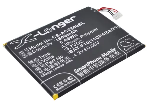 Acer BAT-F10(11CP4/58/71) helyettesítő mobiltelefon akkumulátor (Li-Polymer, 3.7V, 1800mAh / 6.66Wh) - Utángyártott