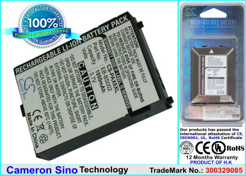 Panasonic EB-BS002 helyettesítő mobiltelefon akkumulátor (Li-ion, 3.7V, 1000mAh / 3.7Wh) - Utángyártott