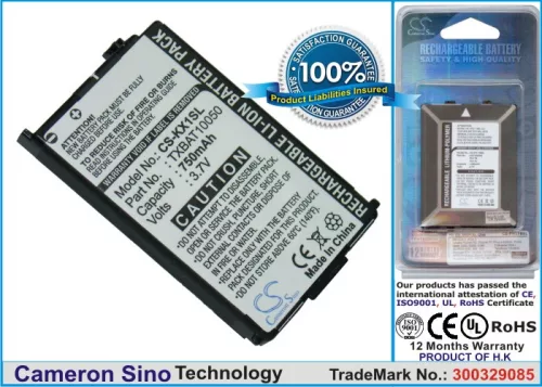 Kyocera TXBAT10052 helyettesítő mobiltelefon akkumulátor (Li-ion, 3.7V, 750mAh / 2.78Wh) - Utángyártott