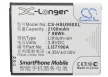 Hisense LI37190A helyettesítő mobiltelefon akkumulátor (Li-ion, 3.8V, 2100mAh / 7.98Wh) - Utángyártott