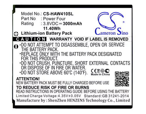 Highscreen Power Four helyettesítő mobiltelefon akkumulátor (Li-ion, 3.8V, 3000mAh / 11.4Wh) - Utángyártott