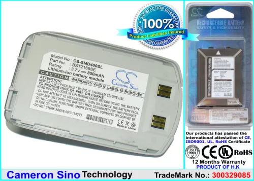 Samsung BST2169SE helyettesítő mobiltelefon akkumulátor (Li-ion, 3.7V, 850mAh / 3.15Wh) - Utángyártott