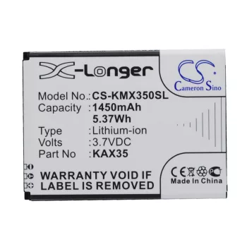   KAZAM KAX35 helyettesítő mobiltelefon akkumulátor (Li-ion, 3.7V, 1450mAh / 5.37Wh) - Utángyártott
