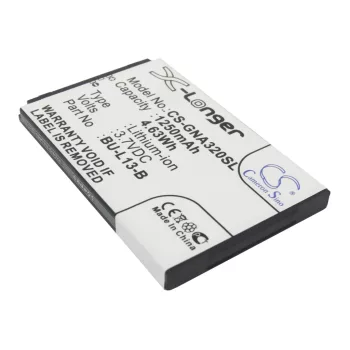   GIONEE BU-L13-B helyettesítő mobiltelefon akkumulátor (Li-ion, 3.7V, 1250mAh / 4.63Wh) - Utángyártott