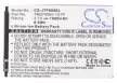 JCB TM074060-1S1P helyettesítő mobiltelefon akkumulátor (Li-ion, 3.7V, 1800mAh / 6.66Wh) - Utángyártott