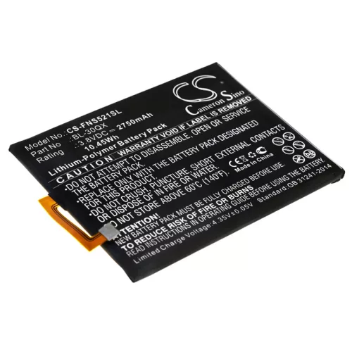 Infinix BL-30QX helyettesítő mobiltelefon akkumulátor (Li-Polymer, 3.8V, 2750mAh / 10.45Wh) - Utángyártott