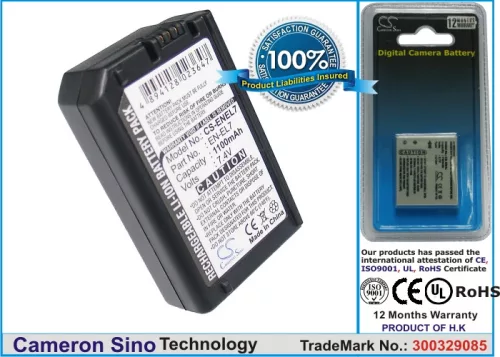 NiKon EN-EL7 helyettesítő akkumulátor (Li-ion, 7.4V, 1100mAh / 8.14Wh) - Utángyártott