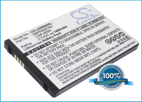 LG SBPP0027401 helyettesítő mobiltelefon akkumulátor (Li-ion, 3.7V, 1400mAh / 5.18Wh) - Utángyártott