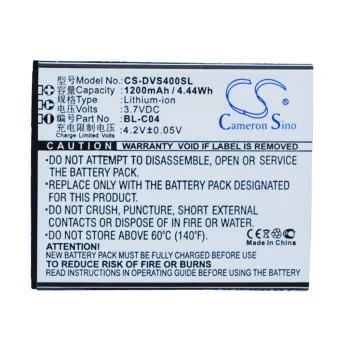   DOOV BL-C04 helyettesítő mobiltelefon akkumulátor (Li-ion, 3.7V, 1200mAh / 4.44Wh) - Utángyártott