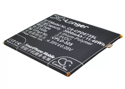 Coolpad CPLD-325 helyettesítő mobiltelefon akkumulátor (Li-Polymer, 3.8V, 3000mAh / 11.4Wh) - Utángyártott