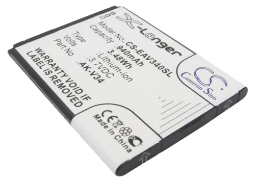 Emporia AK-V34 (V1.0) helyettesítő mobiltelefon akkumulátor (Li-ion, 3.7V, 940mAh / 3.48Wh) - Utángyártott