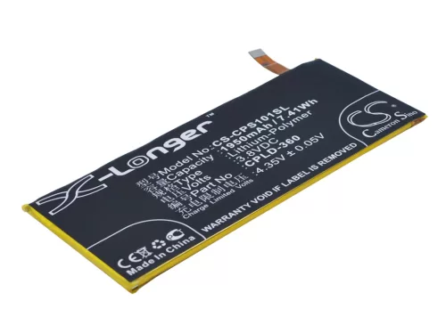 Coolpad CPLD-360 helyettesítő mobiltelefon akkumulátor (Li-Polymer, 3.8V, 1950mAh / 7.41Wh) - Utángyártott
