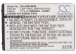 Verizon LGIP-400V helyettesítő mobiltelefon akkumulátor (Li-ion, 3.7V, 1200mAh / 4.44Wh) - Utángyártott