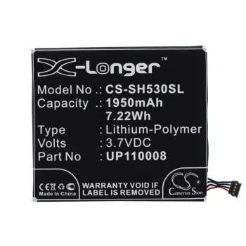   Sharp XN-1BT36 helyettesítő mobiltelefon akkumulátor (Li-Polymer, 3.7V, 1950mAh / 7.22Wh) - Utángyártott