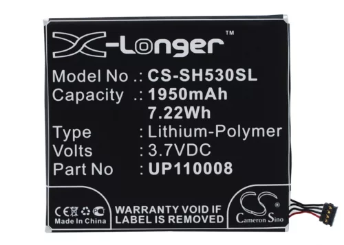 Sharp XN-1BT36 helyettesítő mobiltelefon akkumulátor (Li-Polymer, 3.7V, 1950mAh / 7.22Wh) - Utángyártott