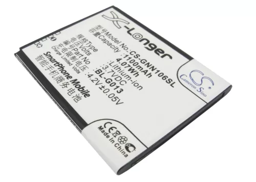 GIONEE BL-G013 helyettesítő mobiltelefon akkumulátor (Li-ion, 3.7V, 1100mAh / 4.07Wh) - Utángyártott