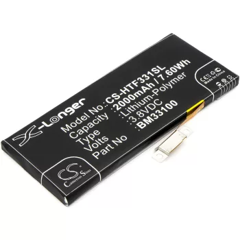   HTC BM33100 helyettesítő mobiltelefon akkumulátor (Li-Polymer, 3.8V, 2000mAh / 7.6Wh) - Utángyártott