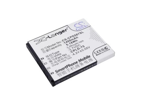 Coolpad CPLD-75 helyettesítő mobiltelefon akkumulátor (Li-ion, 3.7V, 1400mAh / 5.18Wh) - Utángyártott