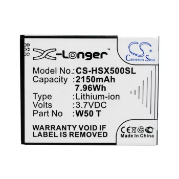   Hasee W50 T helyettesítő mobiltelefon akkumulátor (Li-ion, 3.7V, 2150mAh / 7.96Wh) - Utángyártott
