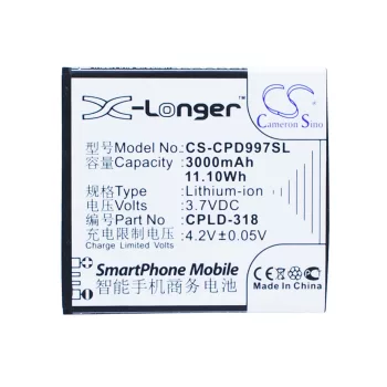   Coolpad CPLD-318 helyettesítő mobiltelefon akkumulátor (Li-ion, 3.7V, 3000mAh / 11.1Wh) - Utángyártott