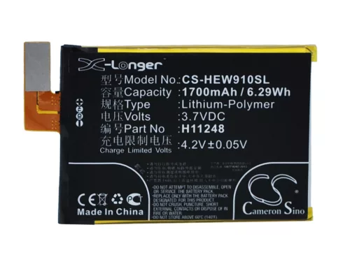 Haier H11248 helyettesítő mobiltelefon akkumulátor (Li-Polymer, 3.7V, 1700mAh / 6.29Wh) - Utángyártott