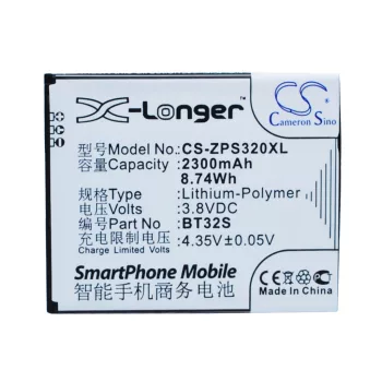   ZOPO BT32S helyettesítő mobiltelefon akkumulátor (Li-Polymer, 3.8V, 2300mAh / 8.74Wh) - Utángyártott