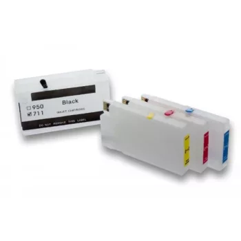   4 db HP CZ133A helyettesítő töltetlen nyomtató tinta patron (Cián / Fekete / Magenta / Sárga) - Utángyártott