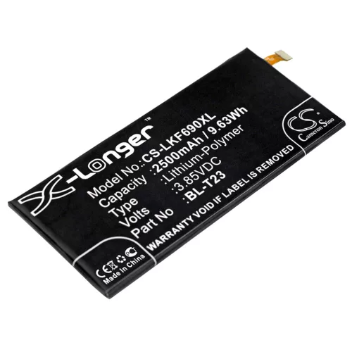 LG BL-T23 helyettesítő mobiltelefon akkumulátor (Li-Polymer, 2500mAh / 9.63Wh, 3.85V) - Utángyártott