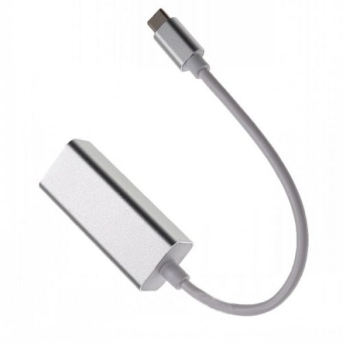 Hálózati átalakító kábel (RJ45 (Anya), USB-C (Apa), Ezüst) - Utángyártott