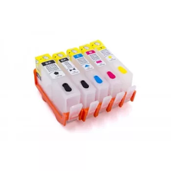   5 db HP CD975AE helyettesítő töltetlen nyomtató tinta patron (Fotó Fekete / Cián / Fekete / Magenta / Sárga) - Utángyártott