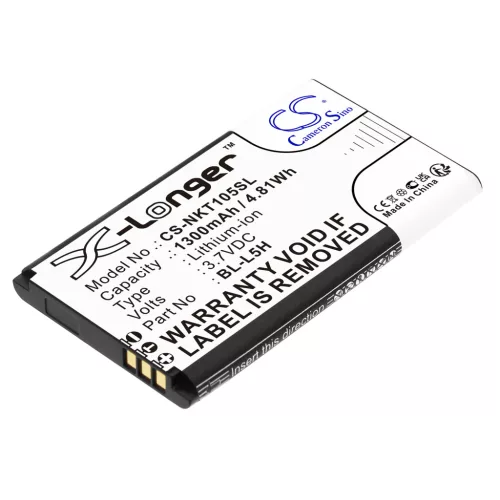 Nokia BL-L5H helyettesítő mobiltelefon akkumulátor (Li-ion, 3.7V, 1300mAh / 4.81Wh) - Utángyártott