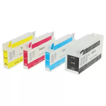   4 db HP CN048AE helyettesítő töltetlen nyomtató tinta patron (Cián / Fekete / Magenta / Sárga) - Utángyártott