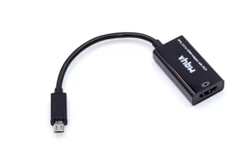 Átalakító kábel (Micro-USB csatlakozó (Apa), HDMI csatlakozó (Anya), 18cm, Fekete) - Utángyártott